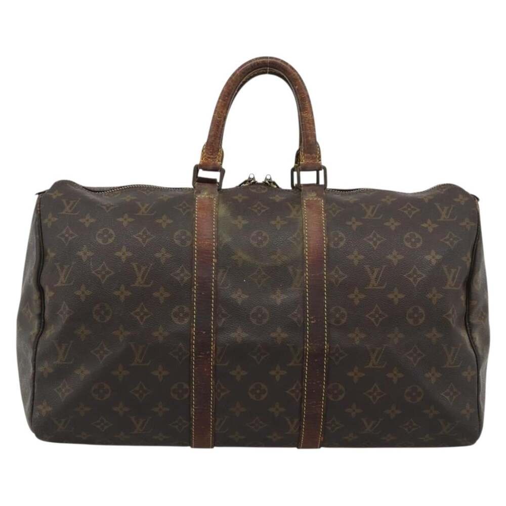 Louis Vuitton Monogram Keepall 50 Travel Bag Brown